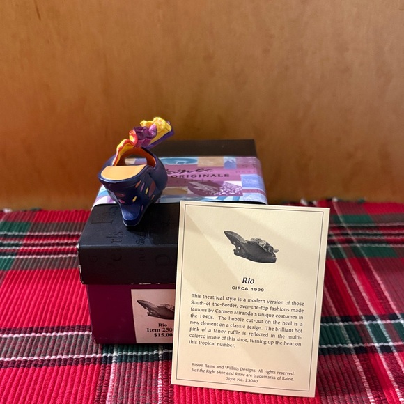 Just The Right Shoe Blue Floral Mules - Picture 3 of 5